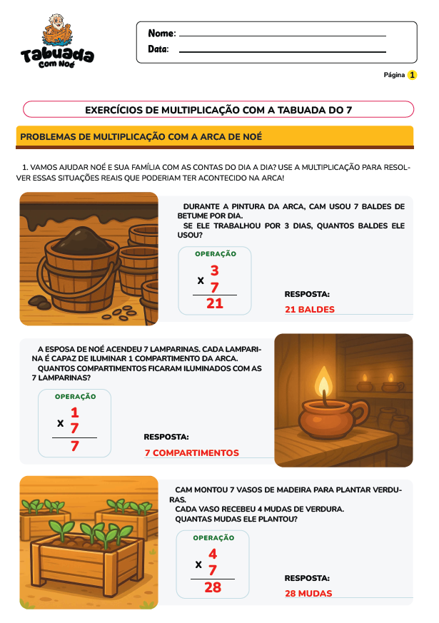 Tabuada com Noé - Tabuada com a Bíblia