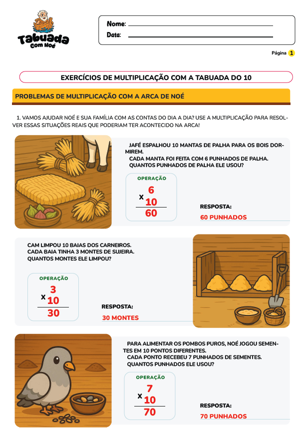 Tabuada com Noé - Tabuada com a Bíblia