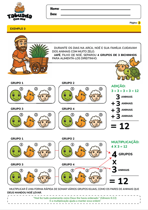 Tabuada com Noé - Tabuada com a Bíblia